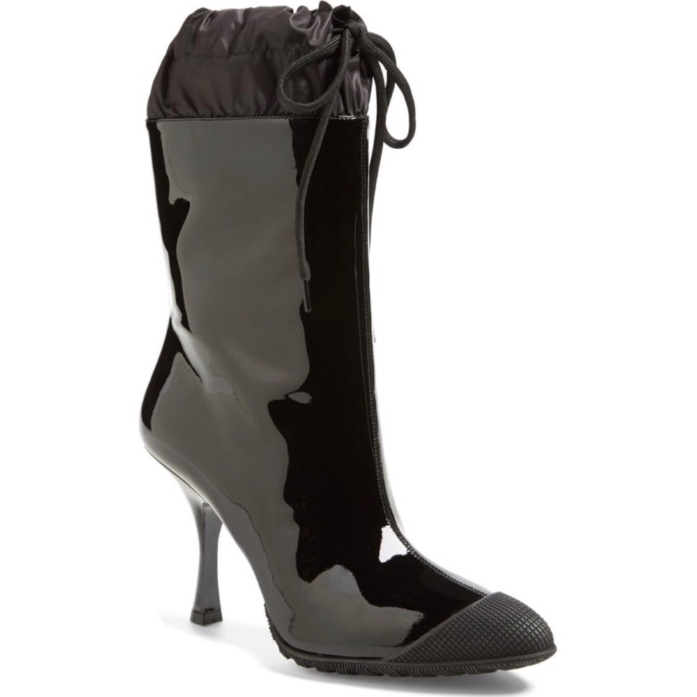 Miu Miu patent drawstring boots